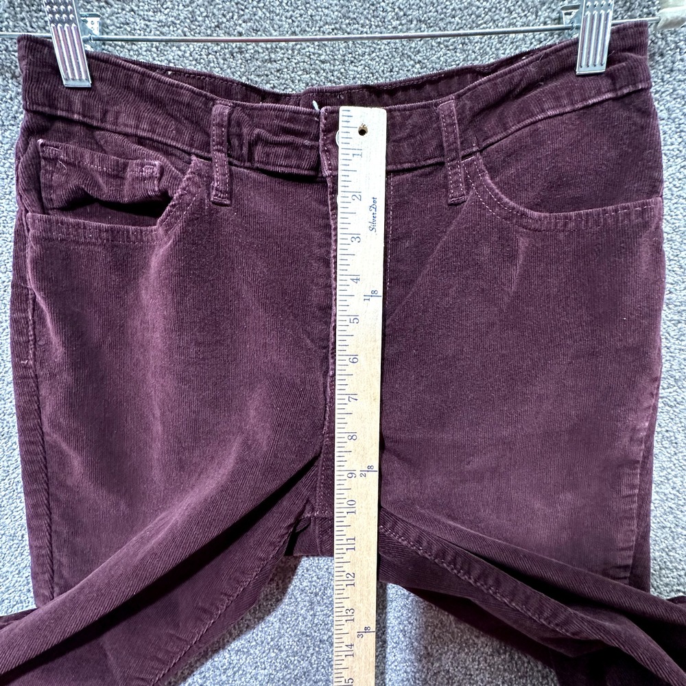 Levis 721 Corduroy Pants Women 29 Burgundy High Rise Skinny Exposed Button Fly - Picture 7 of 16